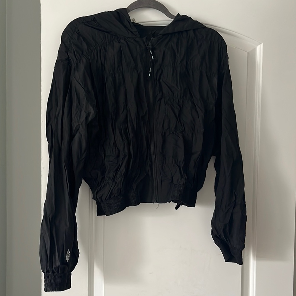 Free people movement hooded cropped windbreaker